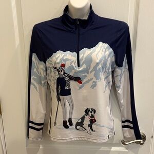 Krimson Klover Bernie Quarter-zip Base Layer Top with Novelty Graphic Size S